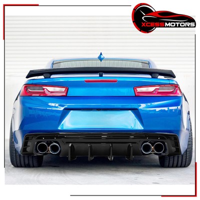 Fits 16-24 Chevy Camaro Ikon Style Rear Bumper Diffuser Gloss Black PP - 3PCS