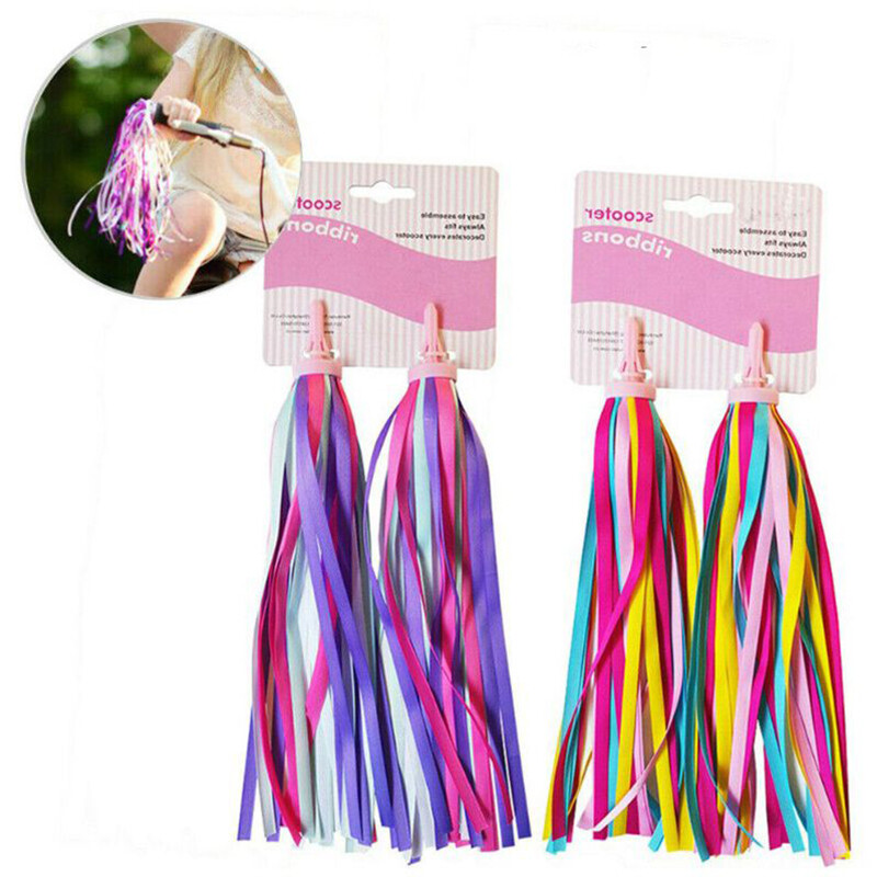 Girls Child Ribbon Scooters  Streamers Boys Tassel Handlebar Kids Sparkle Bike
