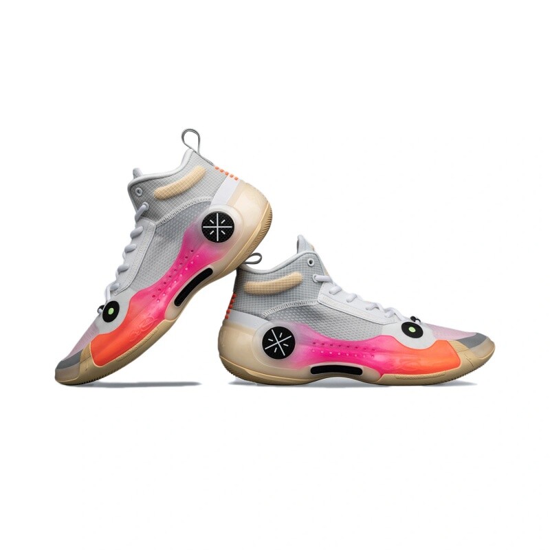 Pre-owned Li-ning Way Of Wade 10-blosso Men's Mid Top Basketball Shoes Abas115-1 In White