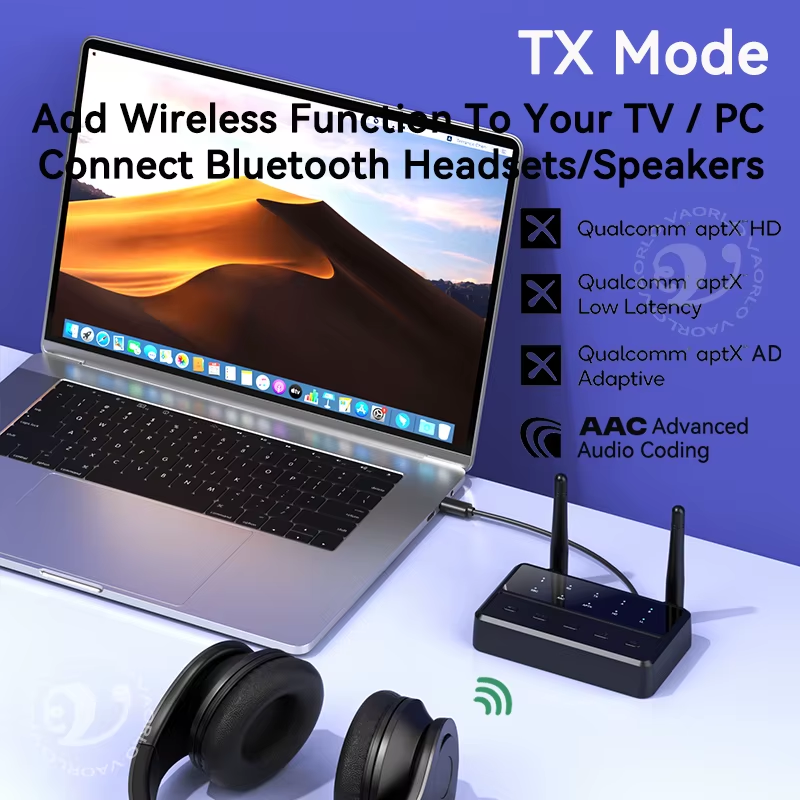 Desktop aptX-Adaptive AD/HD/LL AAC 2 in 1 Bluetooth Audio Transmitter Receiver 3