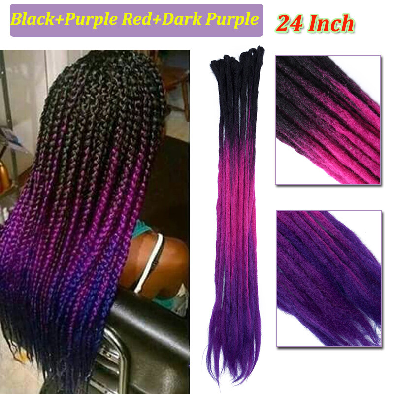 Multi-color Long Thick Straight Dreadlocks Braiding Hair Extensions Real Natural