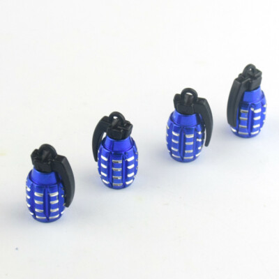 4pcs Grenade Shaped Car Wheel Tyre Valve Stem Alloy Caps Bicycle Dust Covers 
