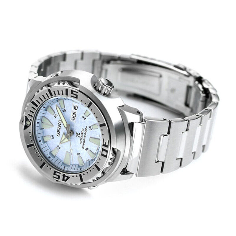 Pre-owned Seiko Prospex Baby Tuna Sbdy053 Ice Blue Automatic Diver`s 200m Men Watch Japan