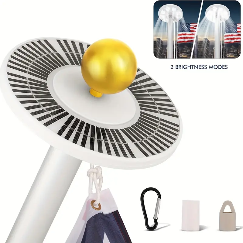 26-136LED Solar Powered Flag Pole Light Auto Active Super Bright Lamp Waterproof