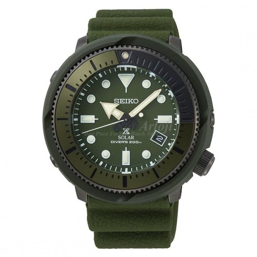 Pre-owned Seiko Prospex Tuna Street Series Sne535p1 Solar Divers Green Sne535