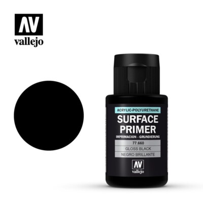 Vallejo Surface Primer Gloss Black Primer 32ml  USA Ship Seller 