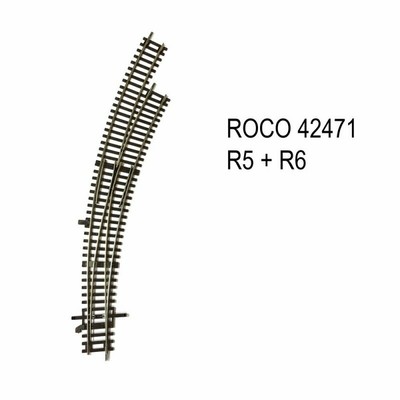 Rail aiguillage courbe droit R5 R6 30 degrés code 83 -HO-1/87-ROCO