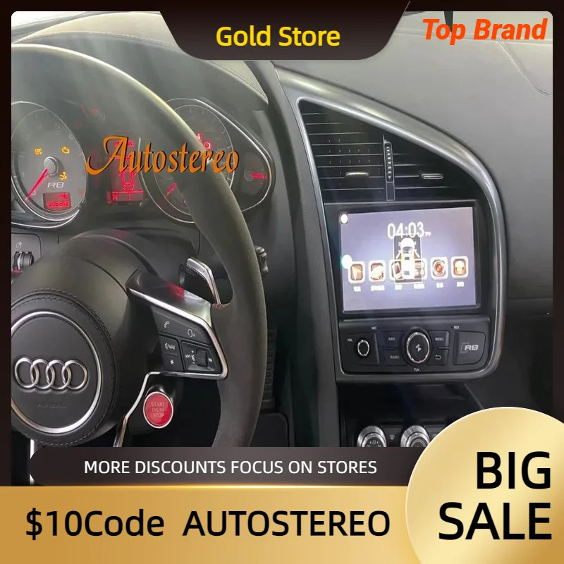 Carplay For Audi R8 Android 13 Car GPS Navigation Auto Stereo Head Unit Multimed