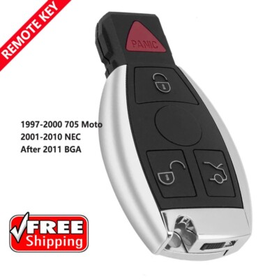 Smart Remote Key Fob 4 Button 315MHz for 2000 2001- 2016 Mercedes-Benz BAG / NEC