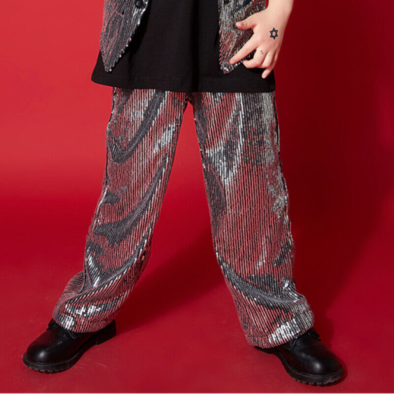 Unisex Ragazze Brillantini Paillettes Pantaloni Hip Hop Jazz Danza Abiti per la