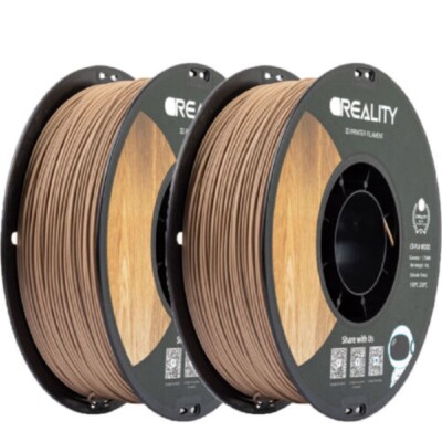 2 Pack Creality Wood Filament PLA, 3D Printer Filament 1.75 mm 2KG Smooth Silk