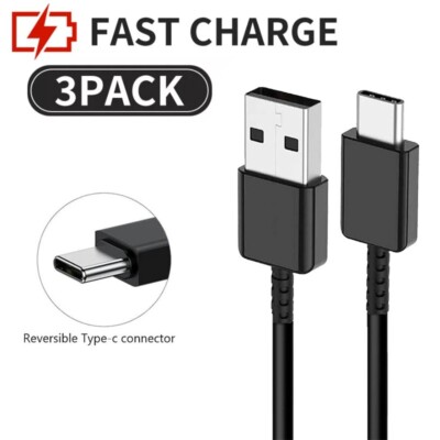 3pcs USB-C to USB-A Sync & Charge Cable Data Sync All Phones and Tablets 1meter