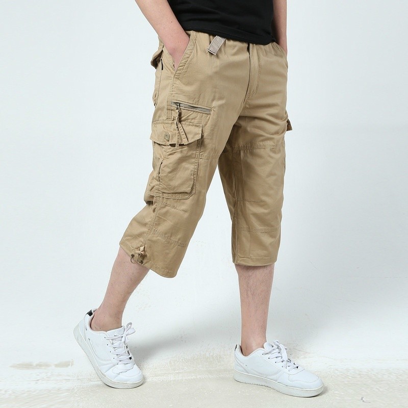 men-34-length-pockets-shorts-cargo-pants-work-trousers-military-cotton-army-new