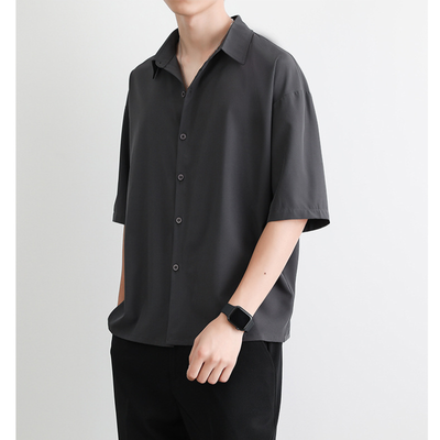 Summer Men s Work Shirts Loose Casual Thin Short Sleeve Outerwear Half Sleeves