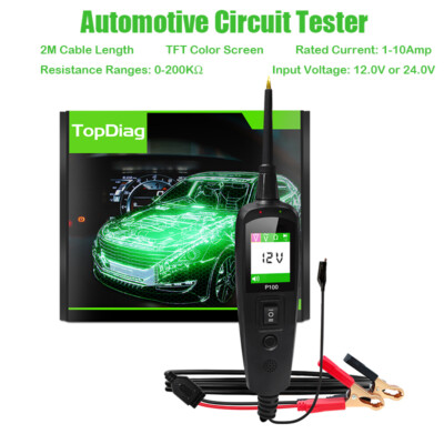 24V/12V P100 Car Electrical Circuit Power Probe Tester TFT Diagnostic Tools B7G4