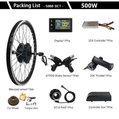 Electric Bike Conversion Kit 36V 48V 500W Rear Wheel Hub Motor 16-29inch 700C