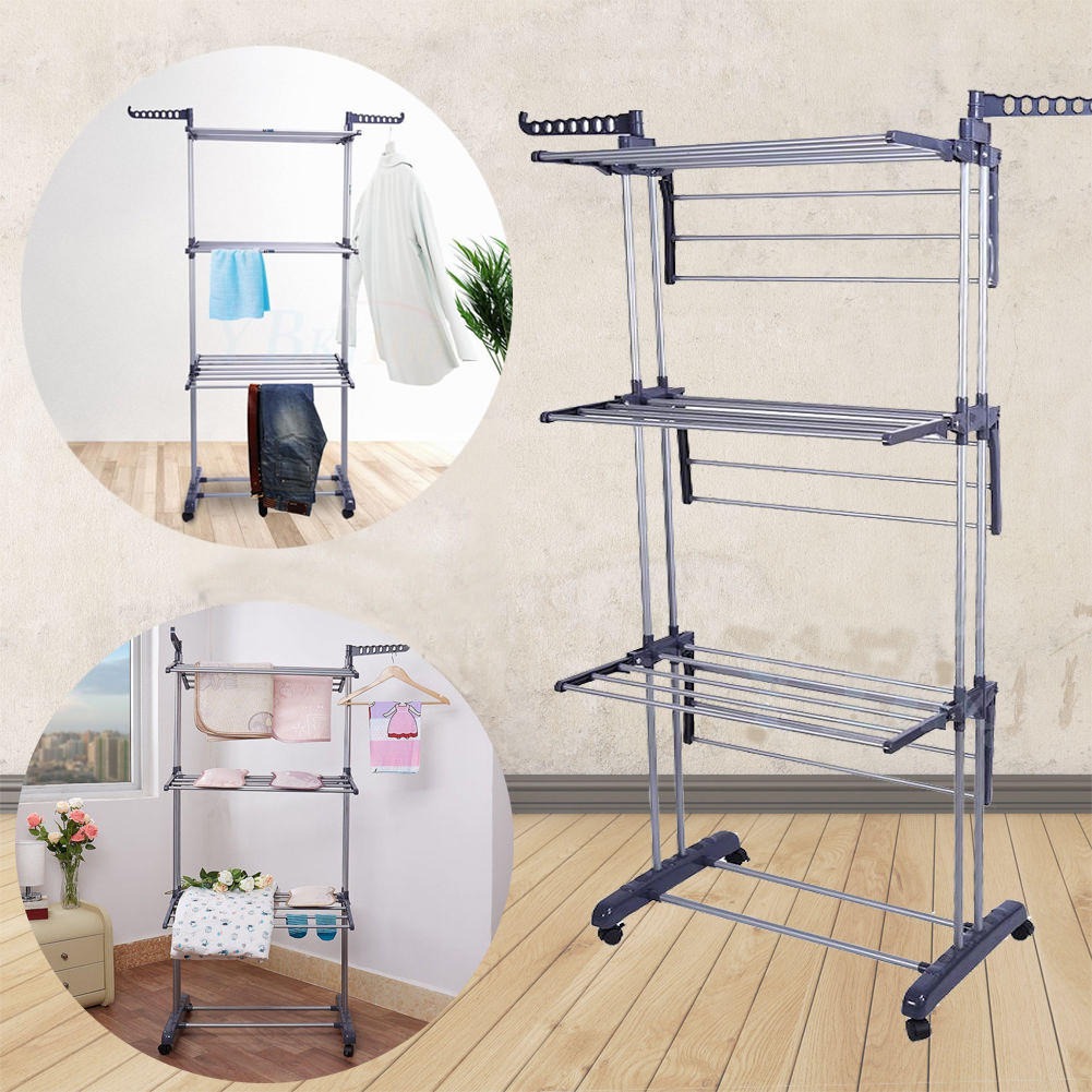 Haushalt Mobil Wäscheständer Kleiderstange Wäscheturm klappbar