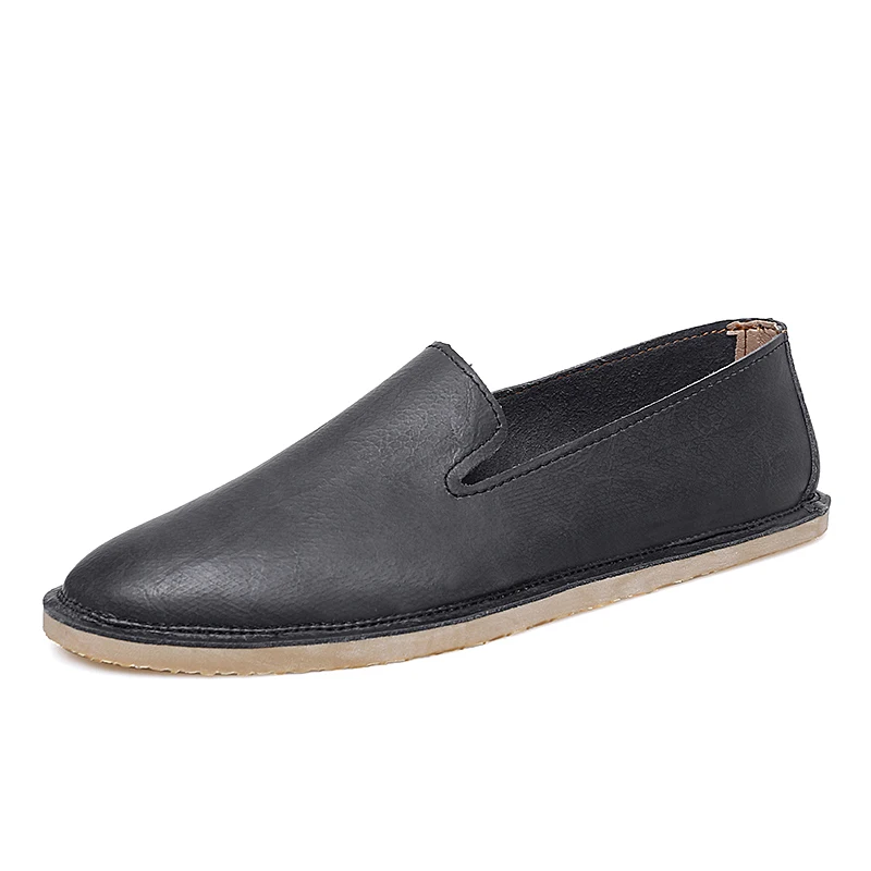 Genuine Leather Mens Loafers Handmade Casual Shoes Comfortable Slip-On Flats