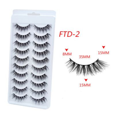 10Pair 3D Faux Mink False Eyelashes Wispy Cross Long Thick Soft Fake Eye Lashes'