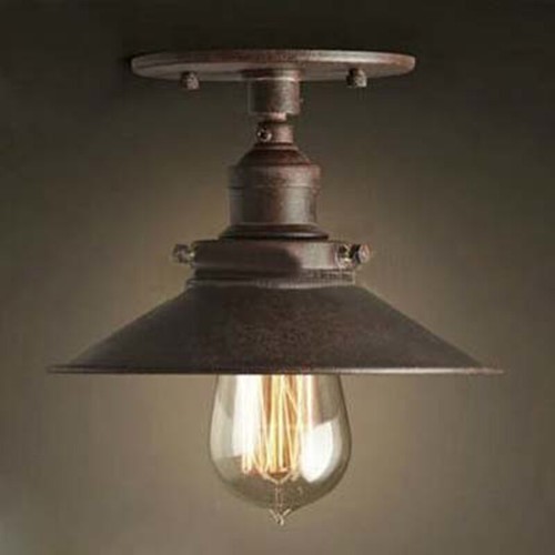 Rustic Industrial Semi Flush Mount Ceiling Light Fixture Hallway