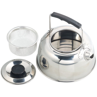 Semptec Camping-Kessel aus Edelstahl mit Tee-Sieb und isoliertem Griff, 0,7 l
