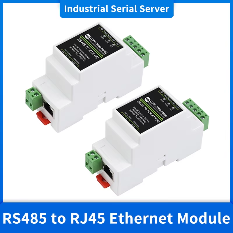 Industrial Serial Server RS485 to RJ45 Ethernet Module TCP/IP to Serial Support