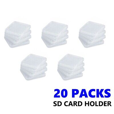 20PCS Clear Plastic Standard SD Card Case Holder Box Storage