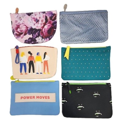 NEW Lot of 6 Ipsy Makeup Cosmetic Glam Bags Travel Zip Pouch Multi-Color Designs