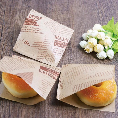 English Alphabet Pattern Food Greaseproof Paper Bag Triangle Bag Hand Cake G