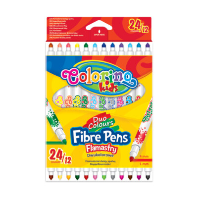 Felt-tip pens, double-ended, 12 pcs. / 24 colors, 1pcs