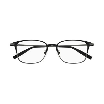 Pre-owned Montblanc Mont Blanc Mb0314oa-003 Black Ruthenium Eyeglasses In Clear Lens