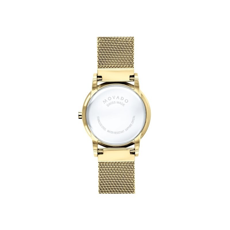 Pre-owned Movado 0607351 Mop Dial Gold-tone Mesh Bracelet Ladies Museum Classic 28mm Watch