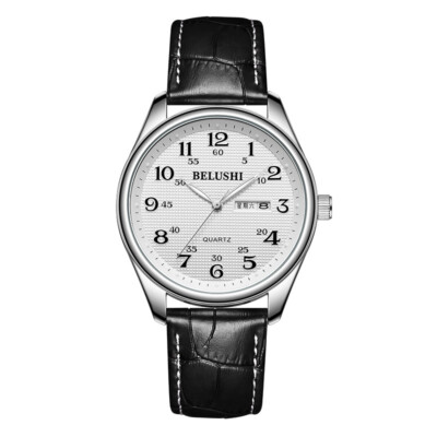Man Woman Classics Leather Band Waterproof Calendar Quartz Couple Wrist Watch