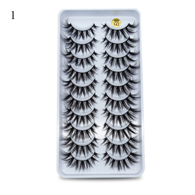 10 Pairs 3D Mink False Eyelashes Natural Wispy Cross Fluffy Extension Eye Lashes