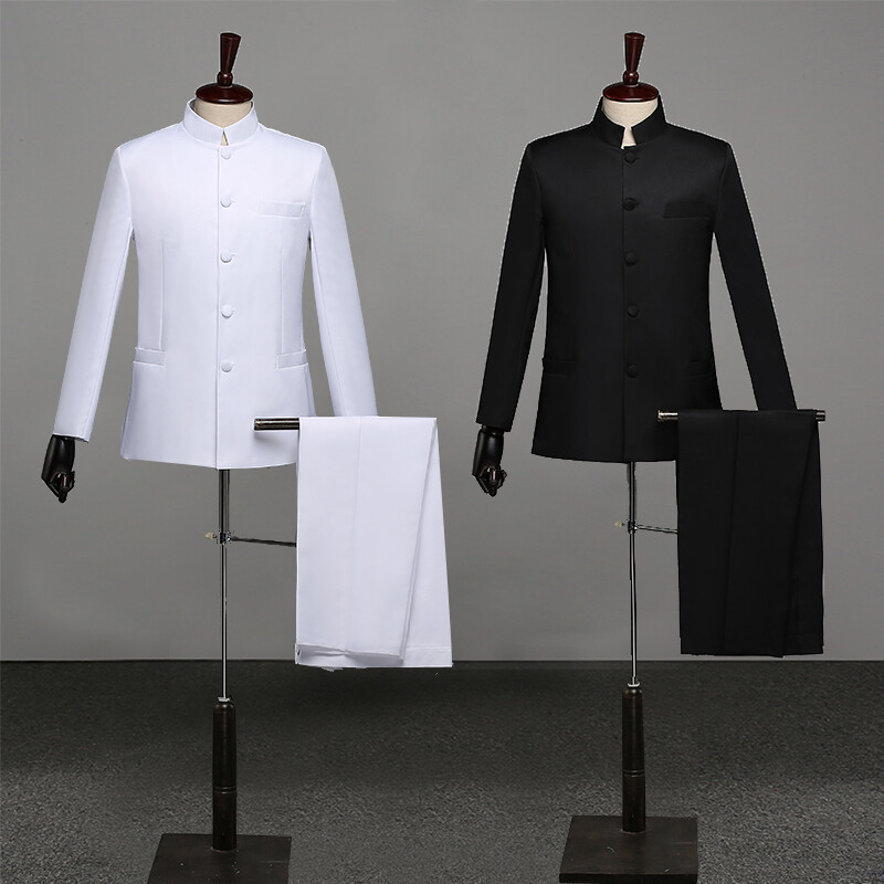 Men's Zhongshan Single Breasted Suit Traditional Chinese Tunic Blazer Coat