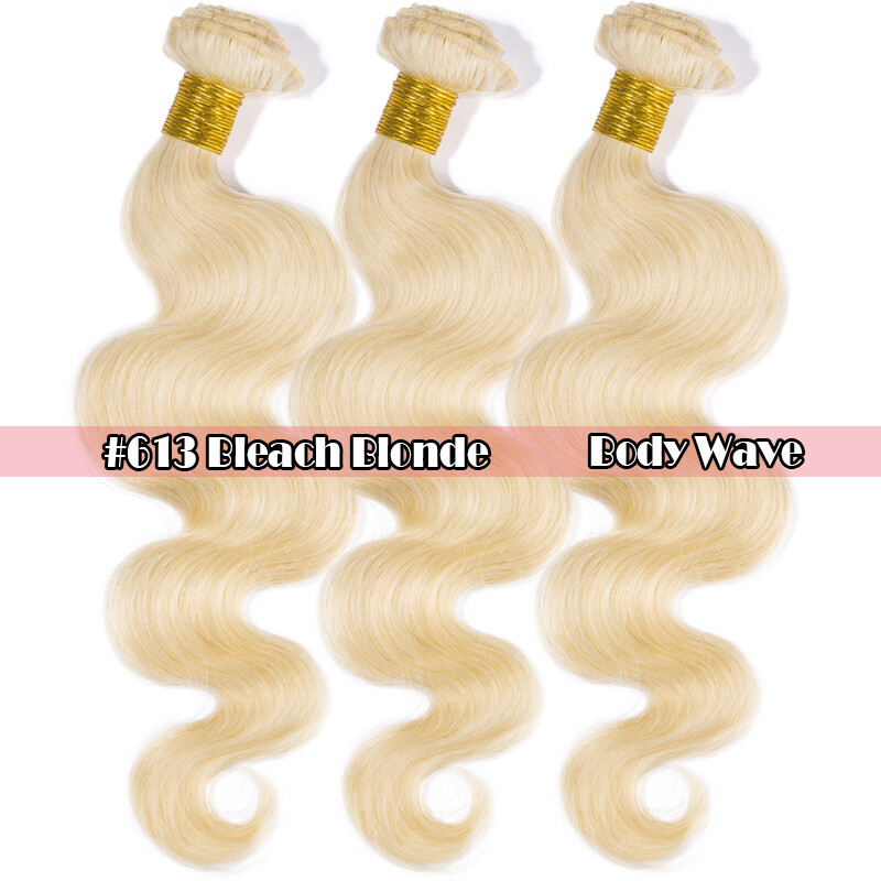 1/3 Bundles 100% Unprocessed Virgin Human Hair Weft Peruvian Sew In Ombre Blonde