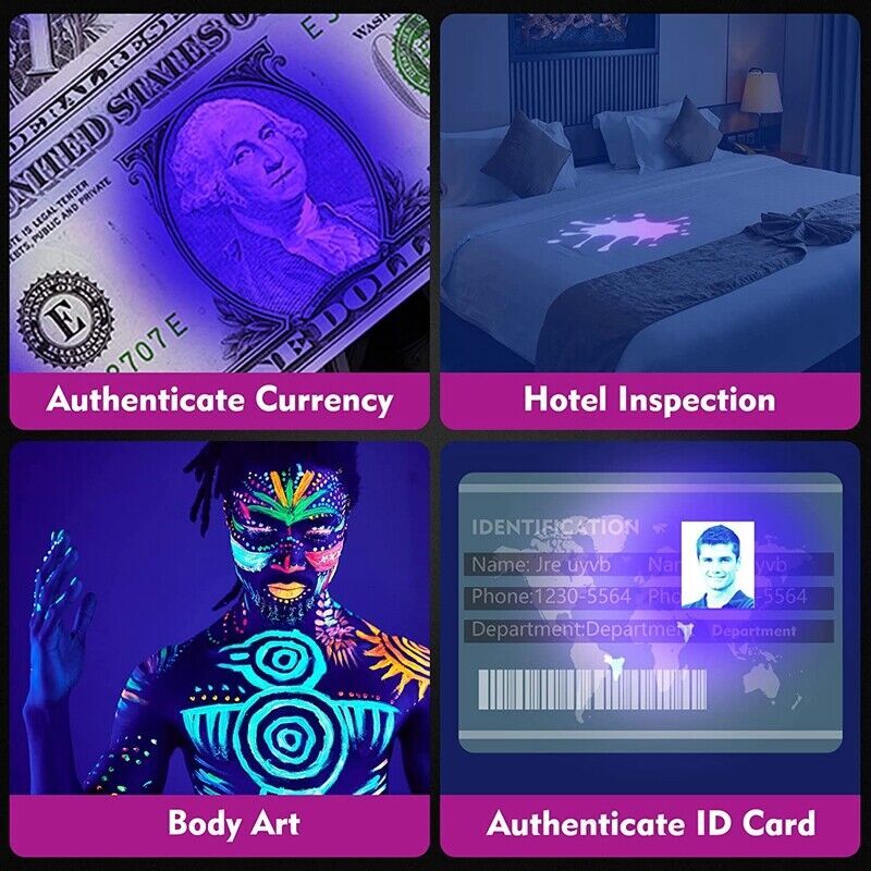 EverBrite 128 LED Black Light Flashlight UV Flashlights 395 nm Ultraviolet Light