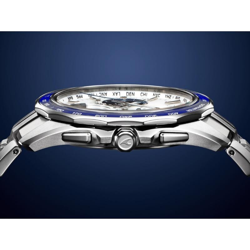 Pre-owned Casio Oceanus Ocw-s7000d-7ajf Manta Slim Case Bluetooth Chrono Men Watch Japan