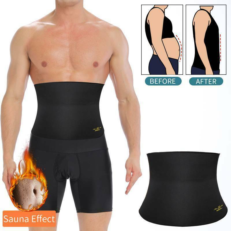 Men Waist Trainer Trimmer for Weight Loss Neoprene Sweat Belt Corset Body Shaper