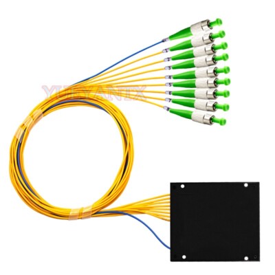Fiber Optic 1X8 Singlemode PLC Fiber Splitter FC/APC PLC Splitter Module1:8 SM