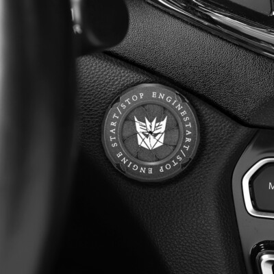 Dark Gray Transformers Decepticons Car Engine Ignition Start Stop Button Cap