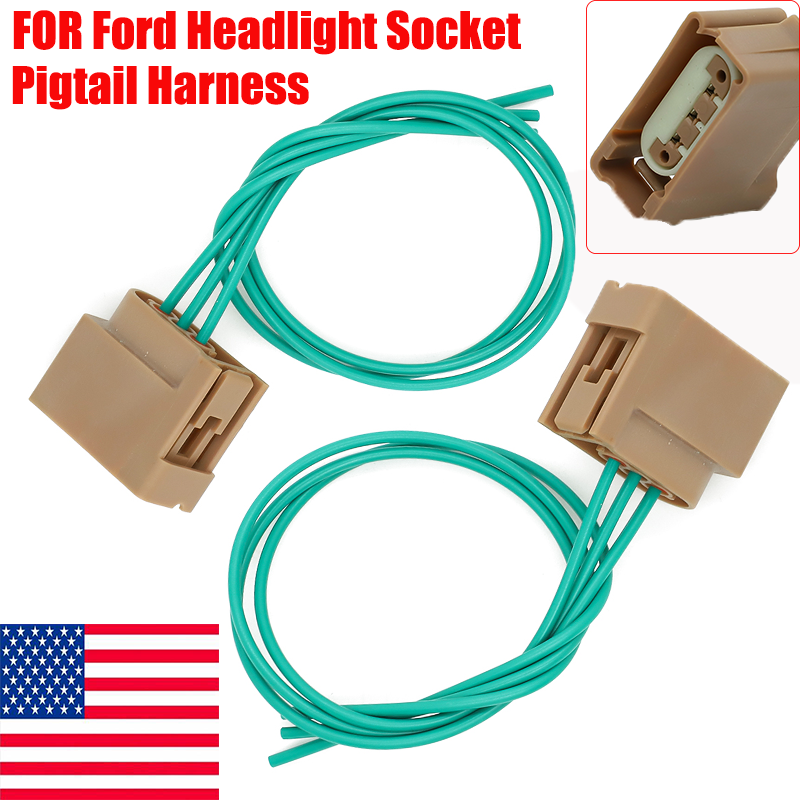FOR Ford Headlight Stop Brake Turn Light Bulb Socket Harness Wire Pig Tail Plug