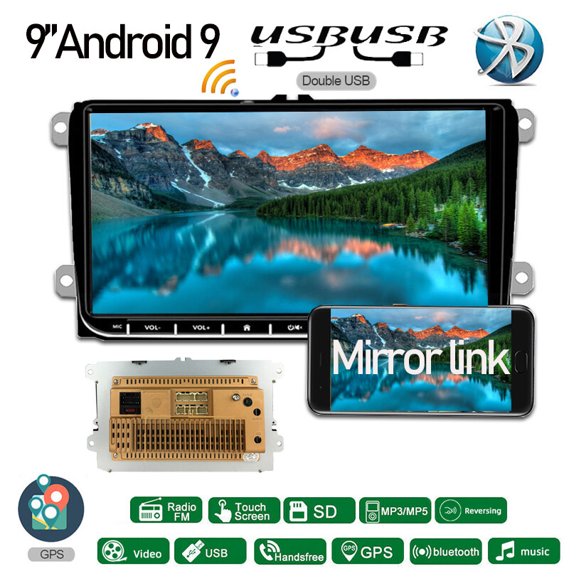 Anroid Auto Android 9 GPS 2 Din Mirrorlink Car Radio