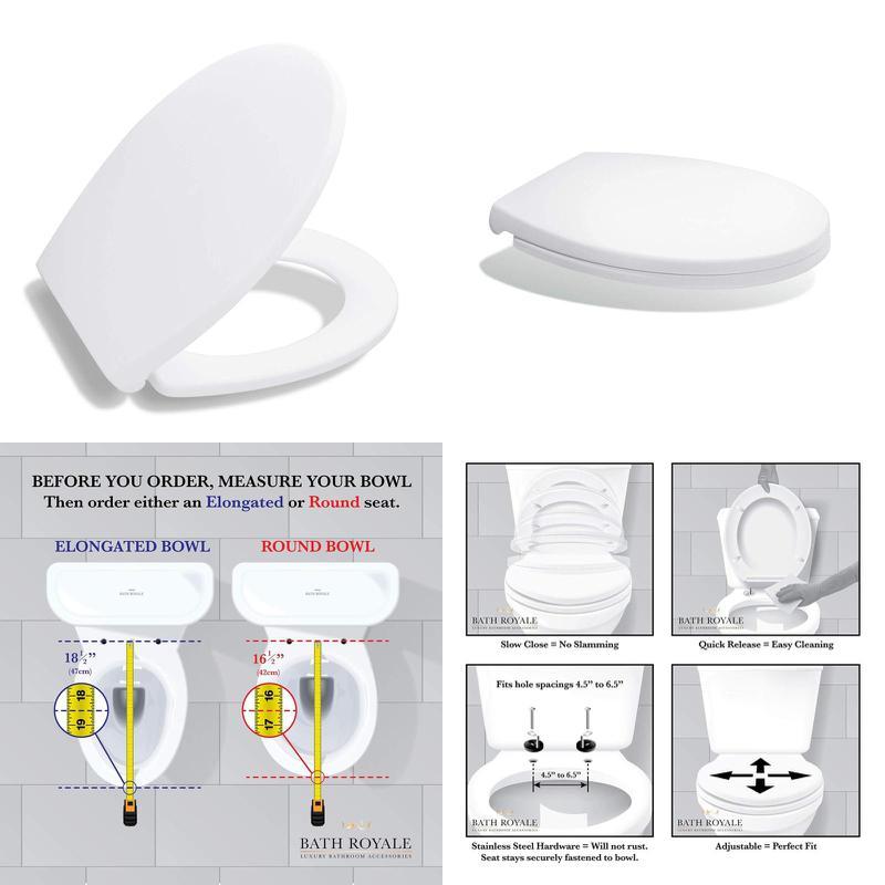 Bath Royale Premium Round Toilet Seat With Cover Toiletseat
