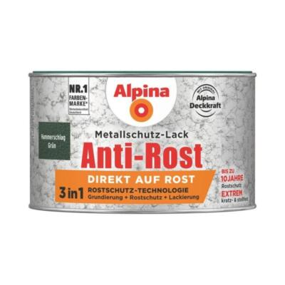 Alpina Metallschutz-Lack Anti-Rost Hammerschlag 300 ml ca. RAL 6036 Grün