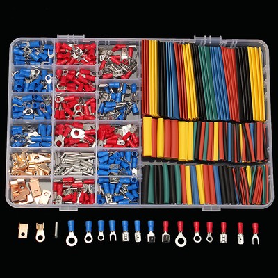 678x Car Wire Electrical Set 350 Terminal Connector 328 Heat Shrink Tubing Kit