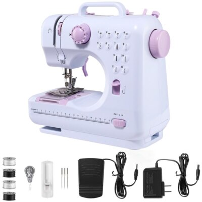 Electric Sewing Machine Portable Crafting Mending Machine 12 Built-In Stitches