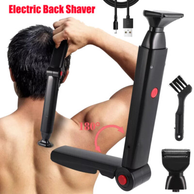 Electric Back Shaver For Men Long Handle Body Hair Removal Razor USB Recharge