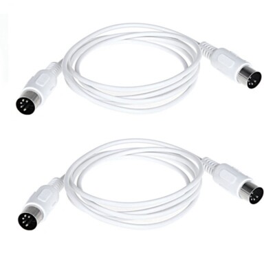 2Pcs MIDI Extension Cable 5 Pin Male to 5 Pin Male Electric Piano Keyboard7344