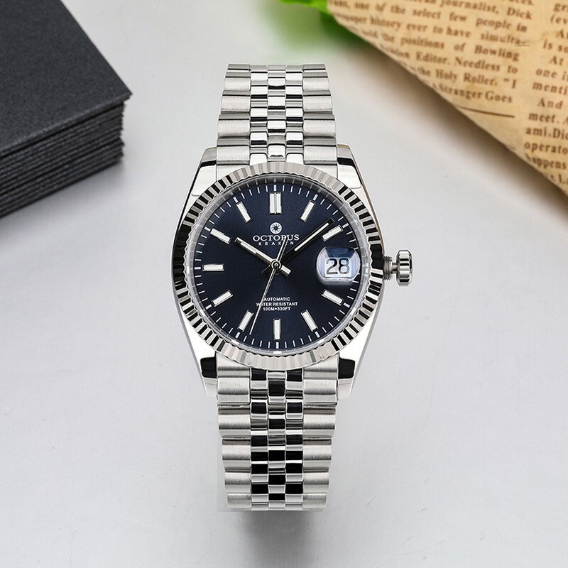 Pre-owned Octopus Men Automatic Watch 36mm 10atm Mechanical Wristwatch Luminous Pt5000